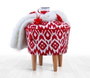 Atelier Del Sofa Puf Bohemio Rojo y Blanco